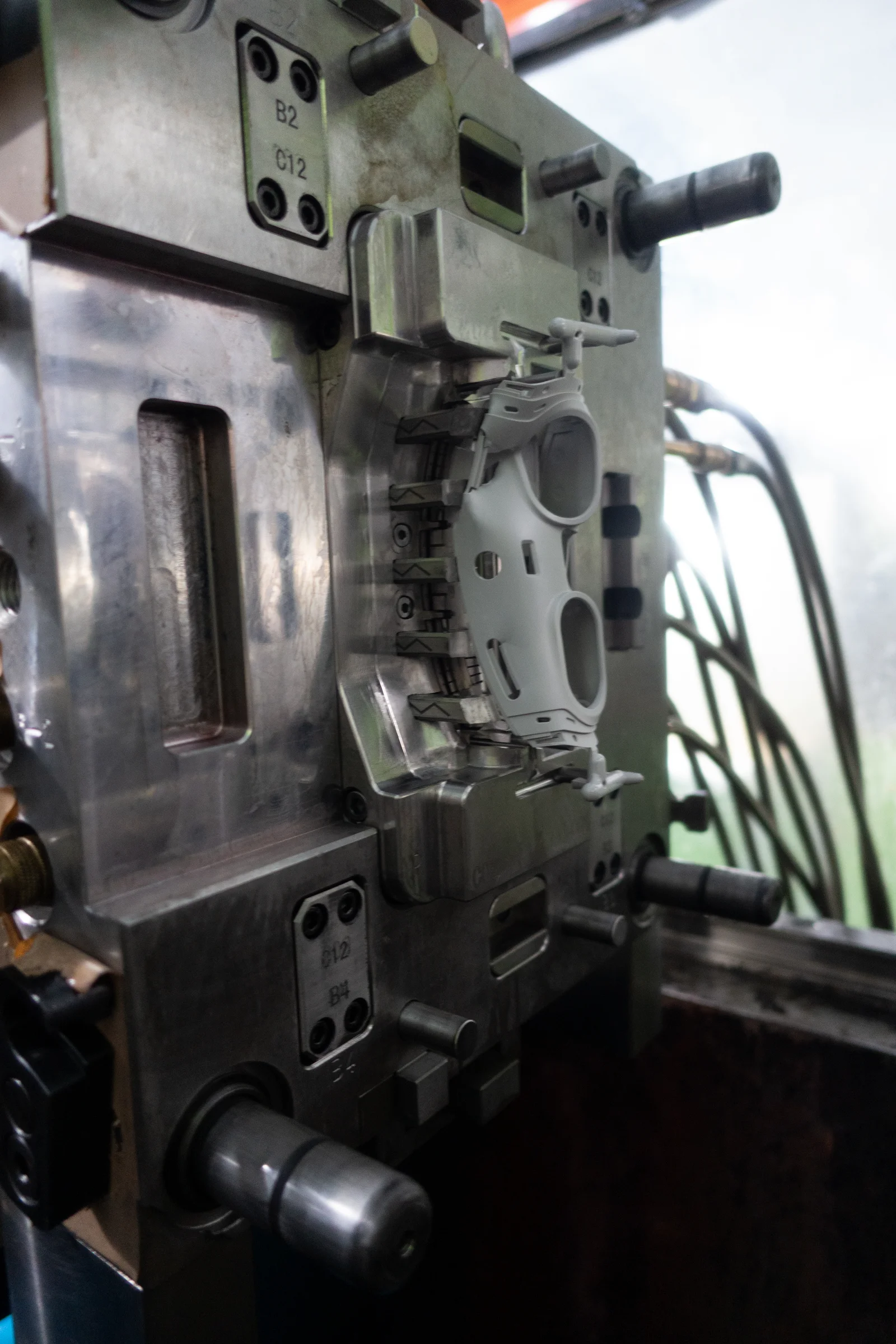 The faceplate tool, with a broken part remaining on it.